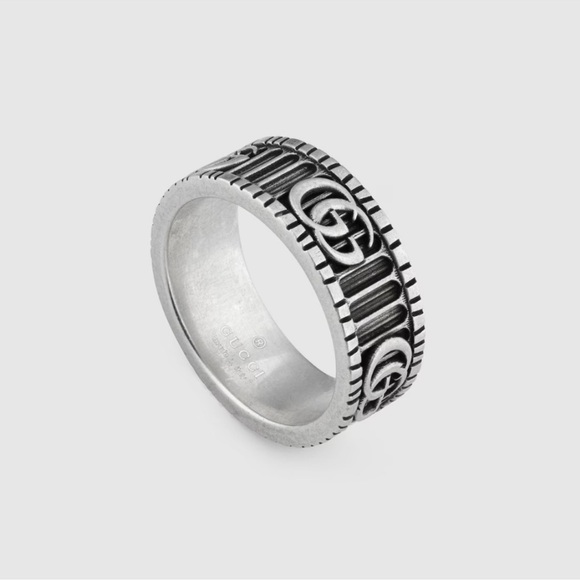 Gucci Marmont GG Wide Silver Band Ring - Picture 1 of 13